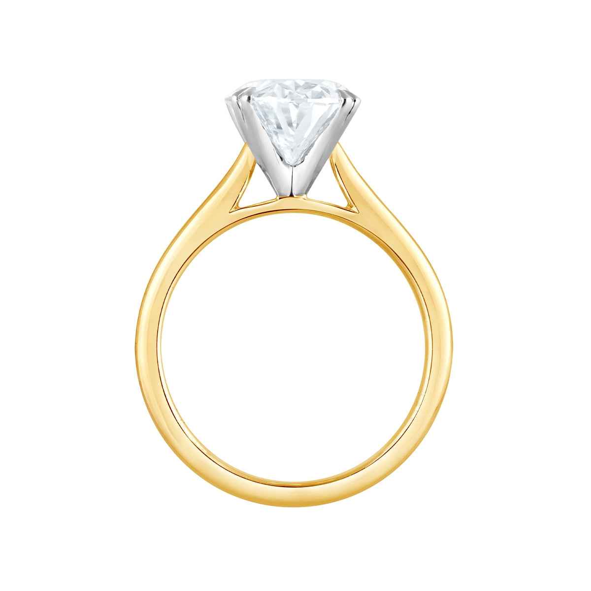 Adamante 4 ct. tw. Lab-Grown Oval Diamond Solitaire Engagement Ring in 14K Yellow Gold front view