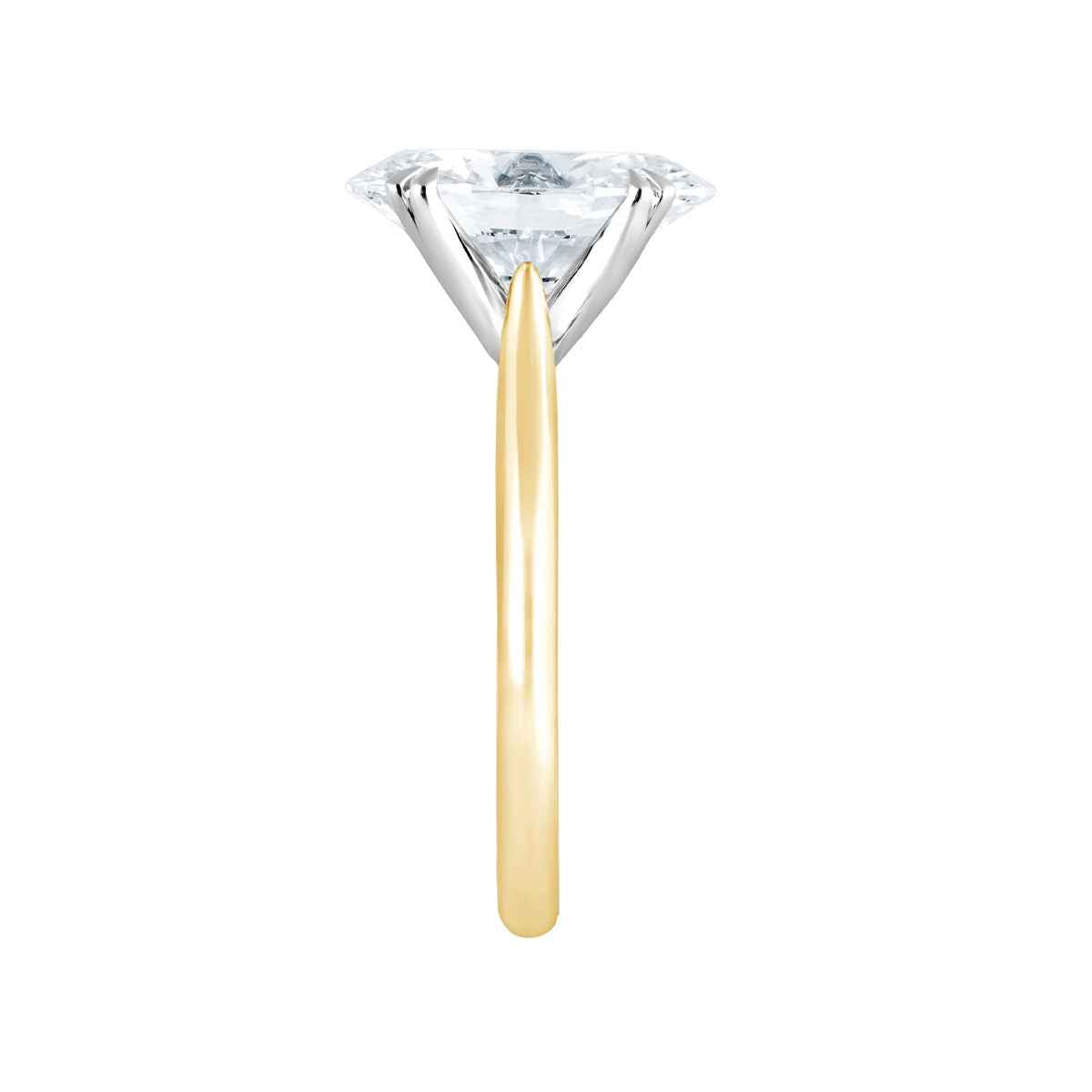 Adamante 4 ct. tw. Lab-Grown Oval Diamond Solitaire Engagement Ring in 14K Yellow Gold close-up detail