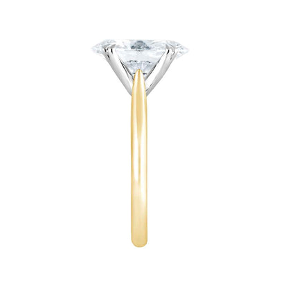 Adamante 4 ct. tw. Lab-Grown Oval Diamond Solitaire Engagement Ring in 14K Yellow Gold close-up detail