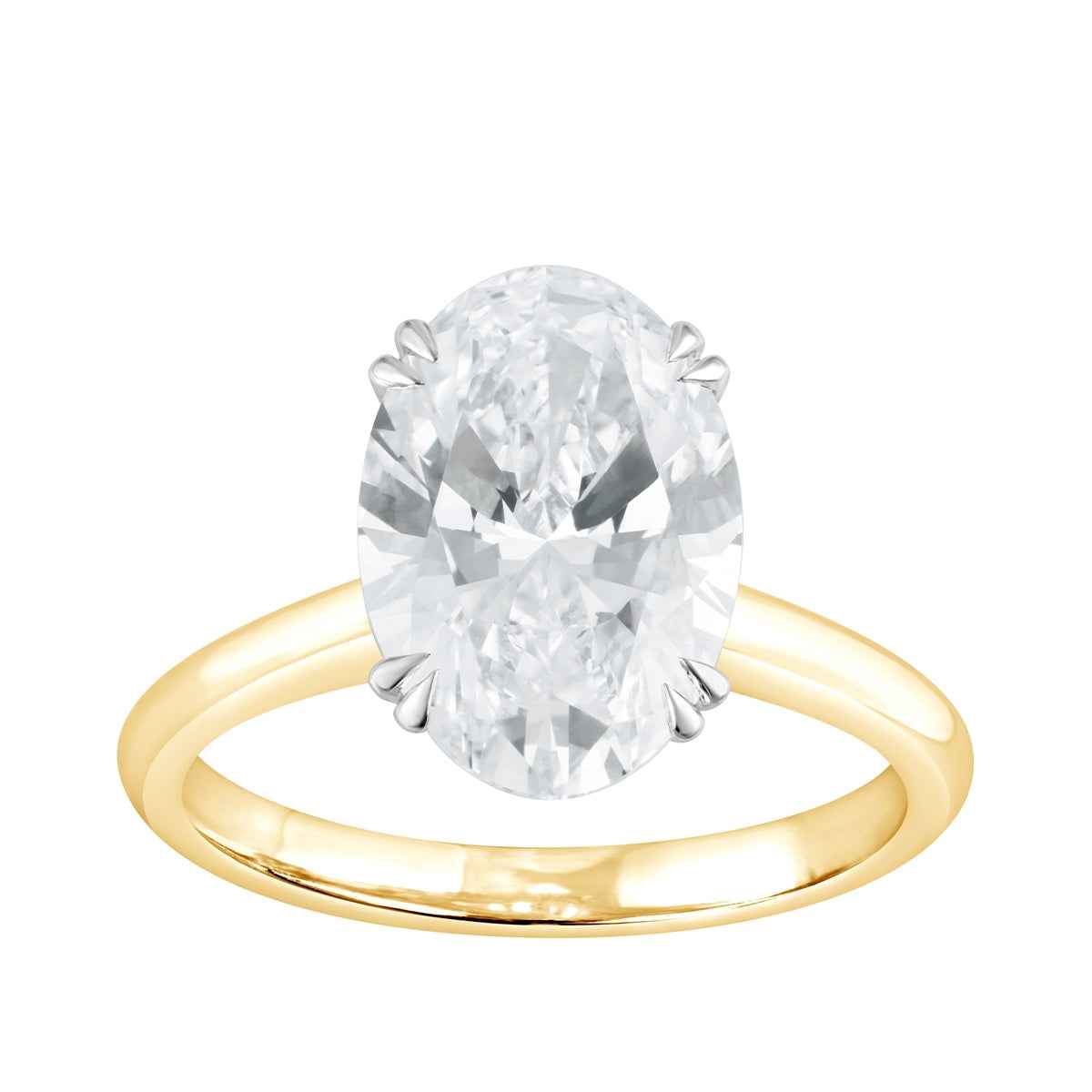 Adamante 4 ct. tw. Lab-Grown Oval Diamond Solitaire Engagement Ring in 14K Yellow Gold