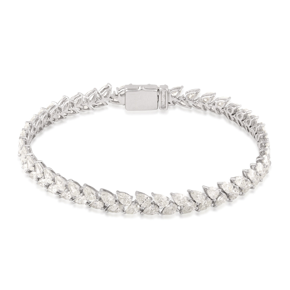 8-1/2 ct. tw. Pear Diamond 7-inch Tennis Bracelet in 14K White Gold