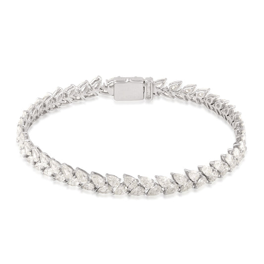 8-1/2 ct. tw. Pear Diamond 7-inch Tennis Bracelet in 14K White Gold