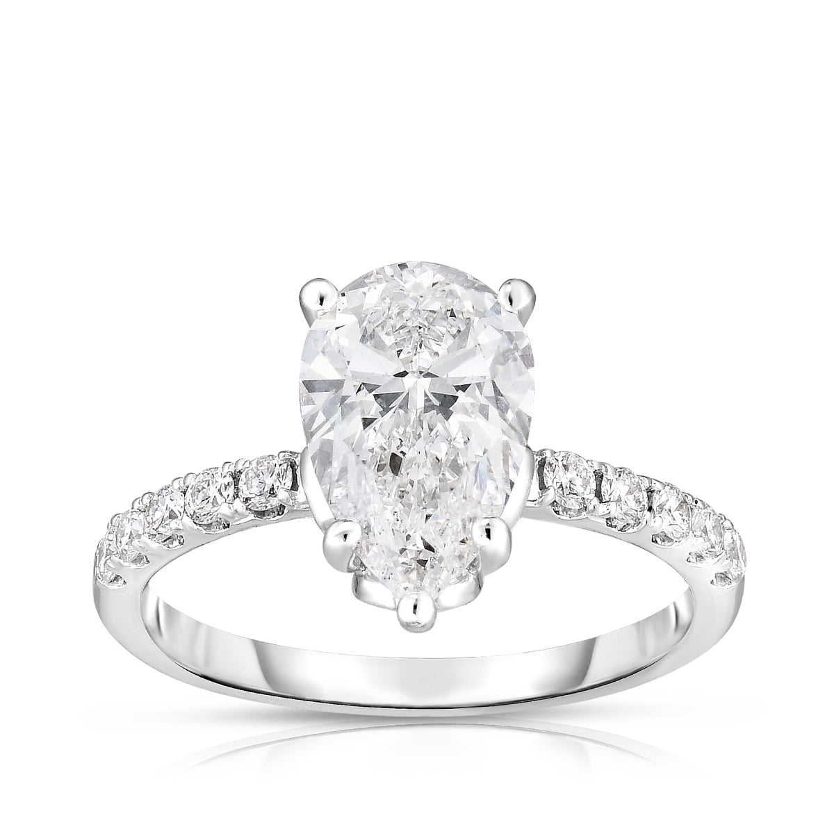 Adamante 5-3/4 ct. tw. Lab-Grown Pear Diamond Engagement Ring in 14K White Gold