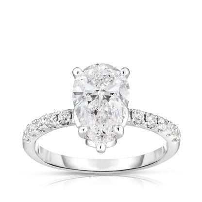 Adamante 5-3/4 ct. tw. Lab-Grown Pear Diamond Engagement Ring in 14K White Gold