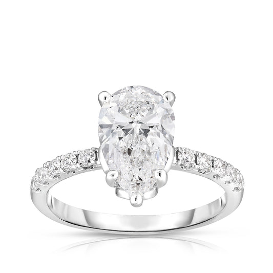 Adamante 5-3/4 ct. tw. Lab-Grown Pear Diamond Engagement Ring in 14K White Gold