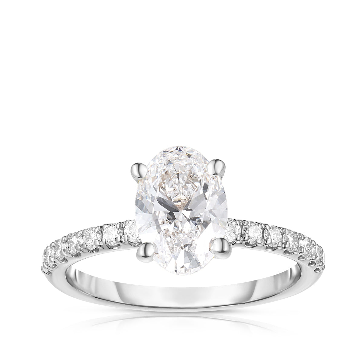 Adamante 3-5/8 ct. tw. Lab-Grown Oval Diamond Hidden Halo Engagement Ring in 14K White Gold