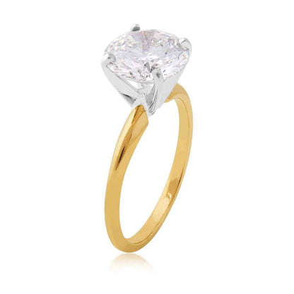 Adamante 3 ct. tw. Lab-Grown Round Brilliant Diamond Solitaire Engagement Ring in 14K Yellow Gold front view (3)