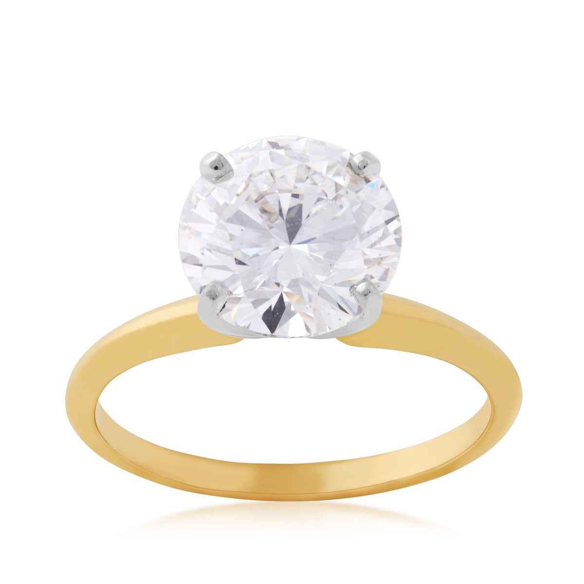 Adamante 3 ct. tw. Lab-Grown Round Brilliant Diamond Solitaire Engagement Ring in 14K Yellow Gold (3)