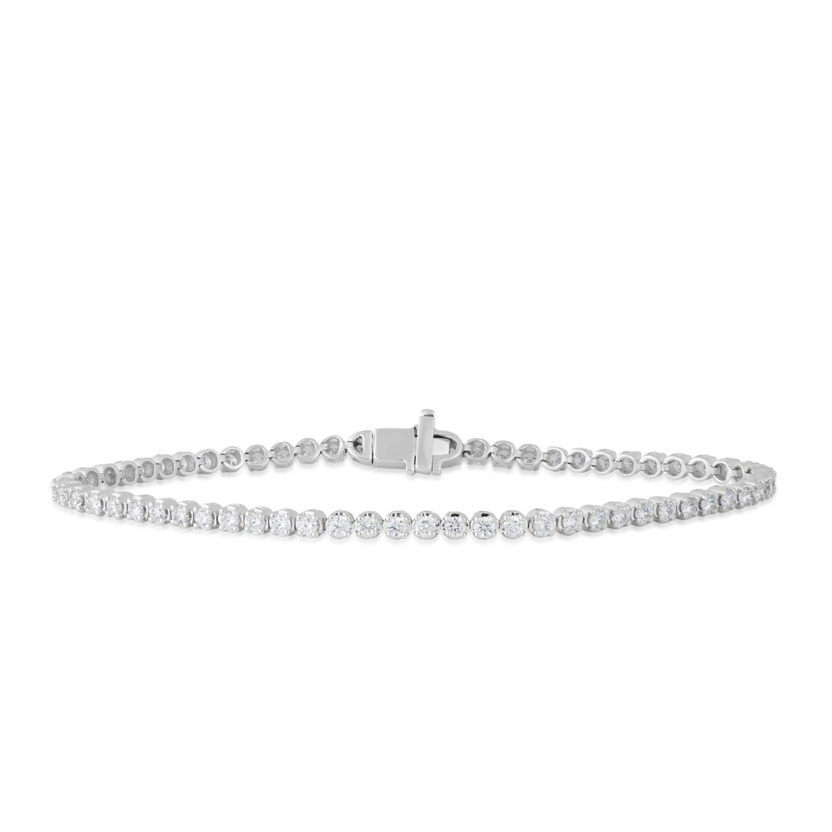 Adamante 2 ct. tw. Lab-Grown Round Diamond 7-inch Tennis Bracelet in 14K White Gold
