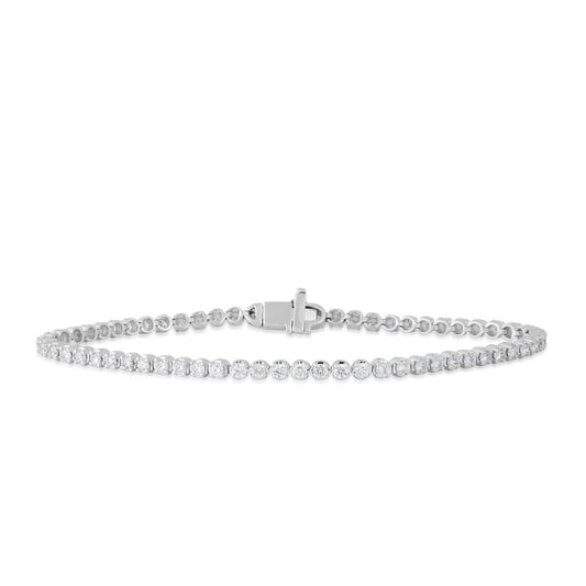 Adamante 2 ct. tw. Lab-Grown Round Diamond 7-inch Tennis Bracelet in 14K White Gold