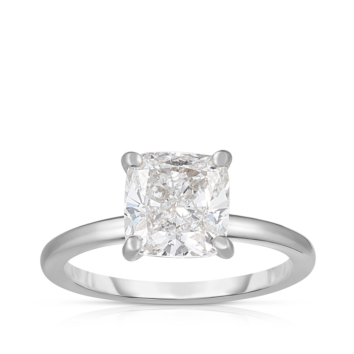 Adamante 5-1/5 ct. tw. Lab-Grown Cushion Diamond Hidden Halo Engagement Ring in 14K White Gold