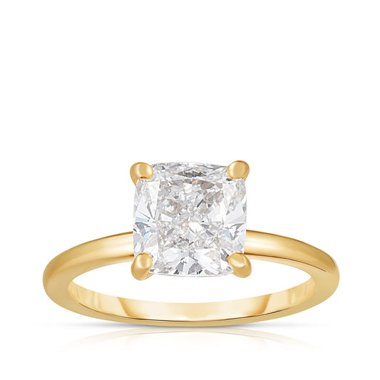 Adamante 5-1/3 ct. tw. Lab-Grown Cushion Diamond Hidden Halo Engagement Ring in 14K Yellow Gold
