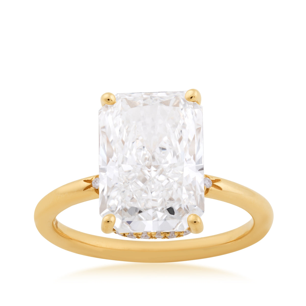 Adamante 5-5/8 ct. tw. Lab-Grown Radiant Cut Diamond Hidden Halo Engagement Ring in 14K Yellow Gold