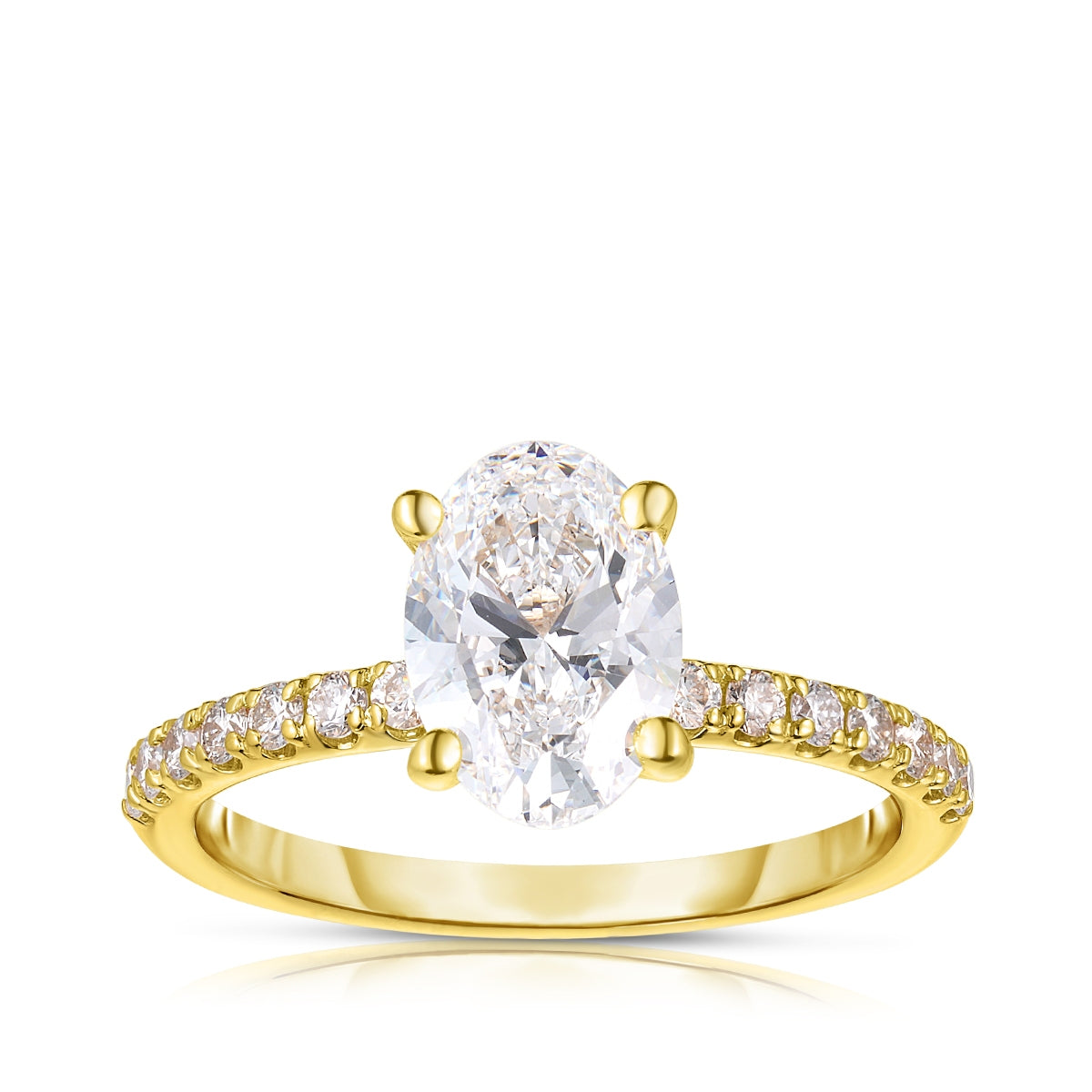 Adamante 3-7/8 ct. tw. Lab-Grown Oval Diamond Hidden Halo Engagement Ring in 14K Yellow Gold