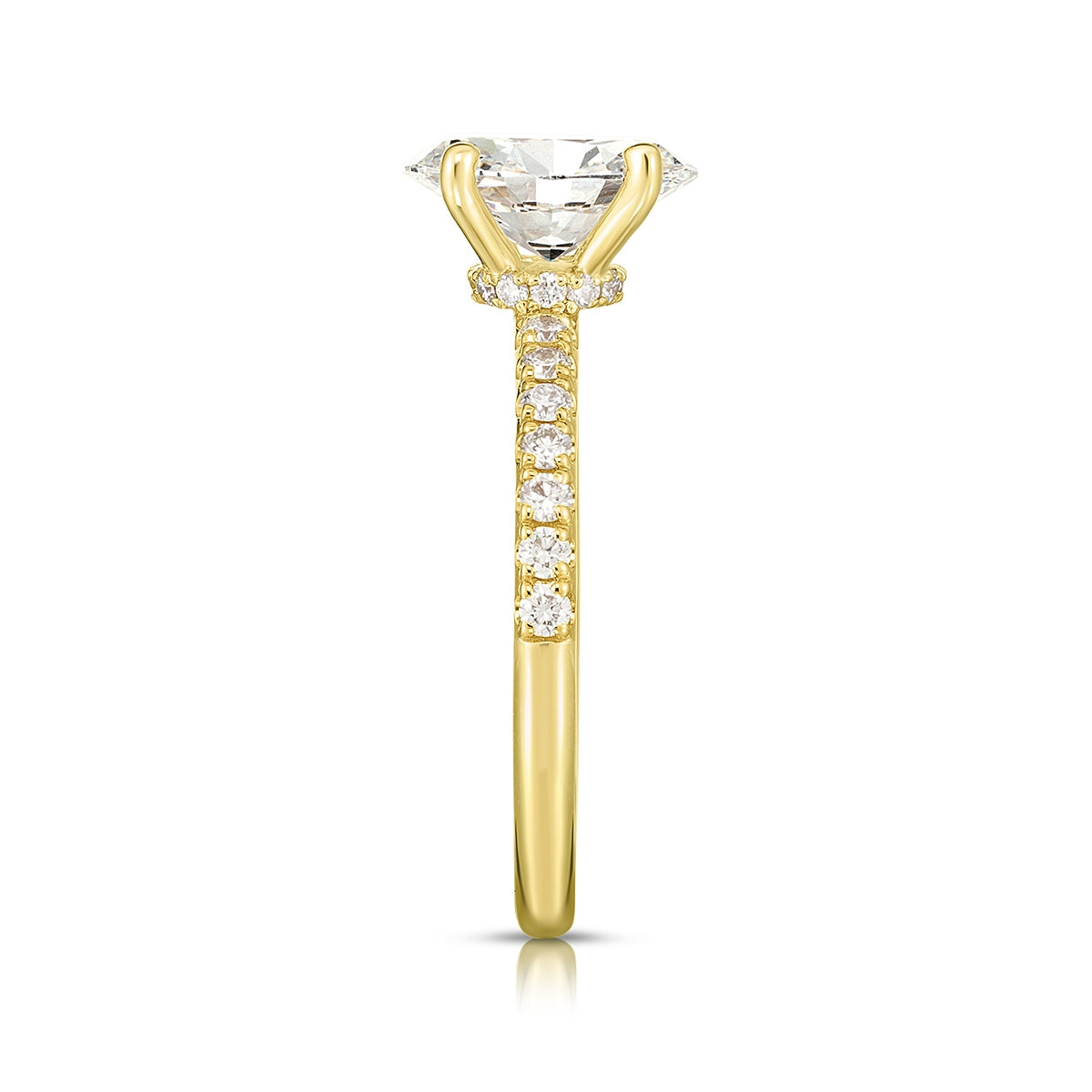 Adamante 3-7/8 ct. tw. Lab-Grown Oval Diamond Hidden Halo Engagement Ring in 14K Yellow Gold front view