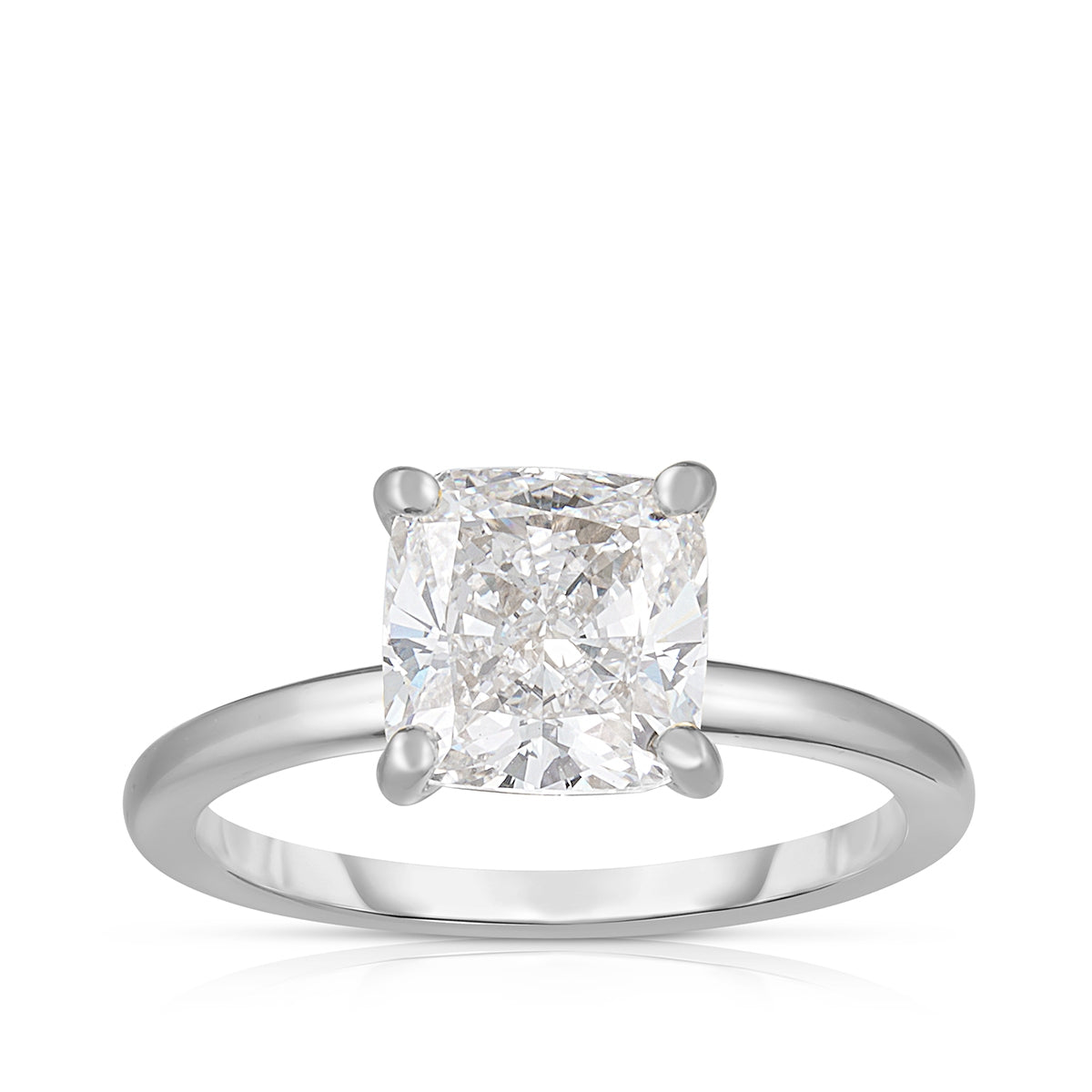 Adamante 5-5/8 ct. tw. Lab-Grown Cushion Diamond Hidden Halo Engagement Ring in 14K White Gold