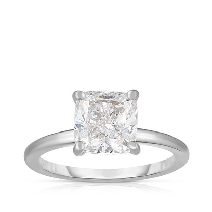 Adamante 5-5/8 ct. tw. Lab-Grown Cushion Diamond Hidden Halo Engagement Ring in 14K White Gold