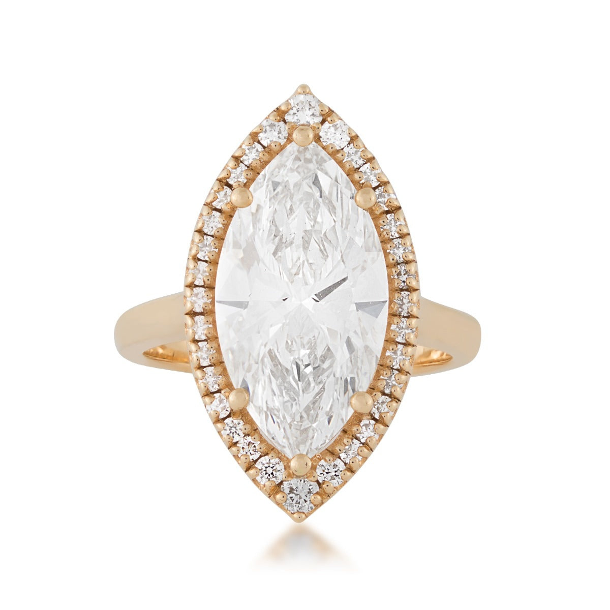 Adamante 5-5/8 ct. tw. Lab-Grown Marquise Diamond Halo Engagement Ring in 14K Yellow Gold