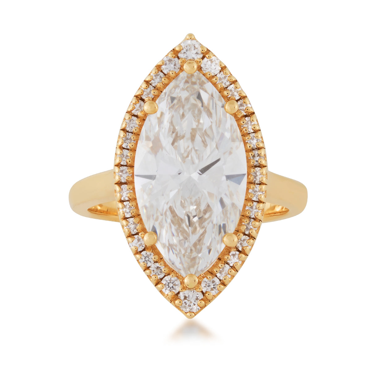 Adamante 5-5/8 ct. tw. Lab-Grown Marquise Diamond Halo Engagement Ring in 14K Yellow Gold (2)