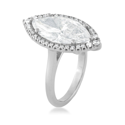 Adamante 5-5/8 ct. tw. Lab-Grown Marquise Diamond Halo Engagement Ring in 14K Yellow Gold front view (3)