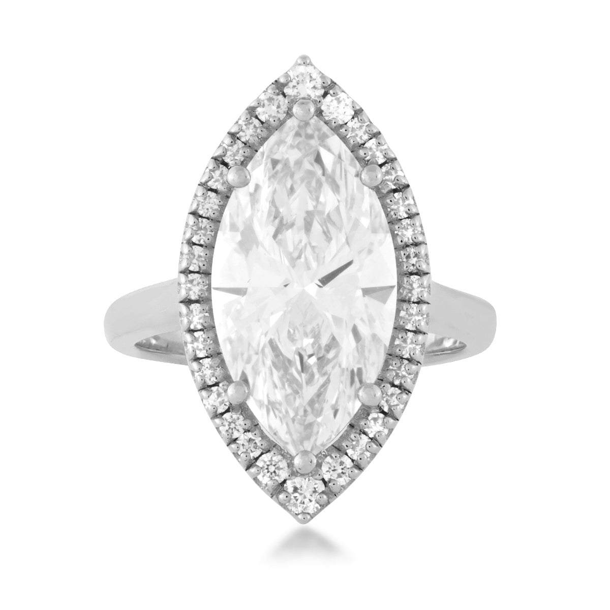 Adamante 5-7/8 ct. tw. Lab-Grown Marquise Diamond Halo Engagement Ring in 14K White Gold