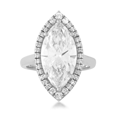 Adamante 5-9/10 Lab-Grown Marquise Diamond Halo Engagement Ring in 14K White Gold