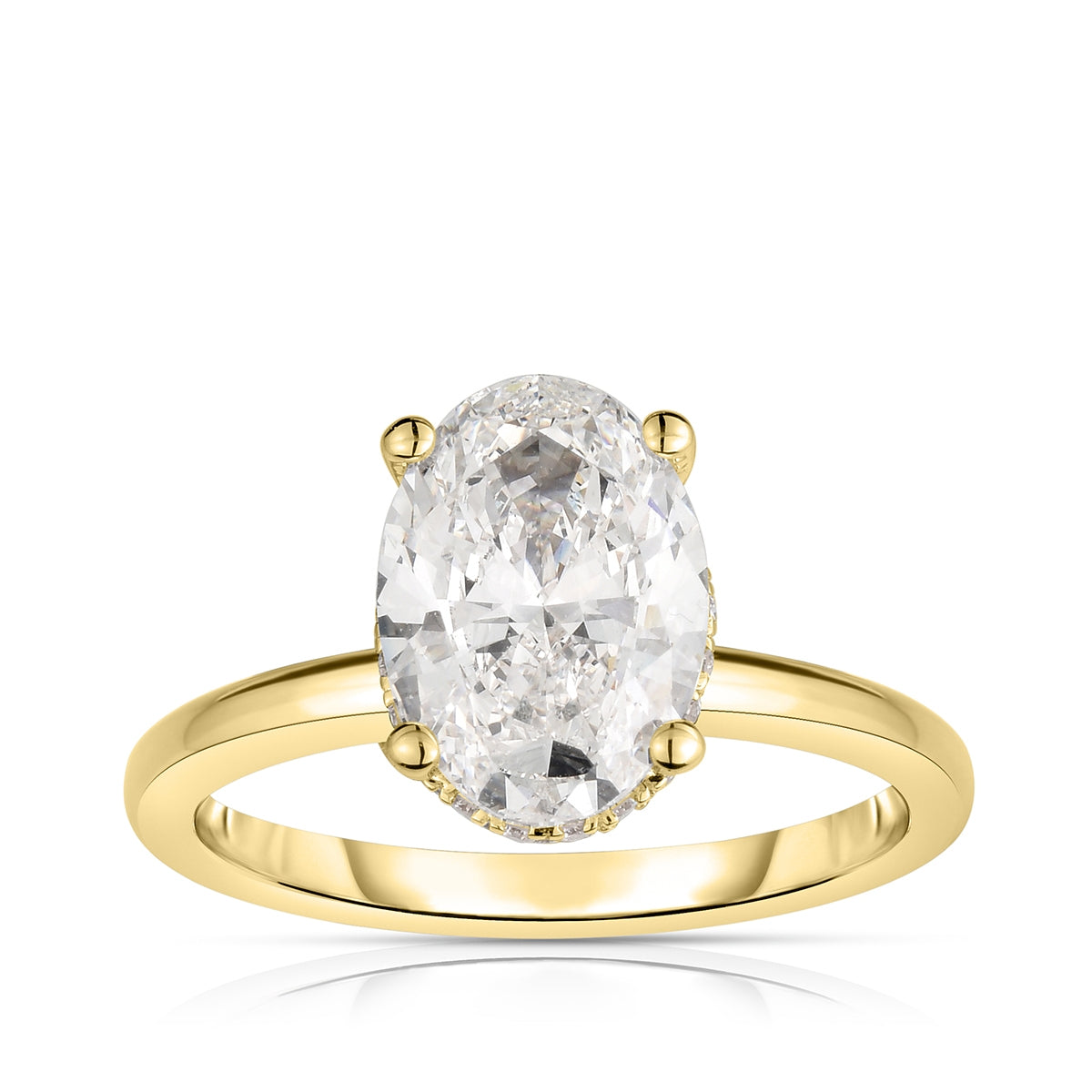 Adamante 5-1/4 ct. tw. Lab-Grown Oval Diamond Double Hidden Halo Engagement Ring in 14K Yellow Gold (2)