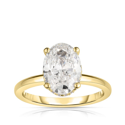 Adamante 5-1/4 ct. tw. Lab-Grown Oval Diamond Double Hidden Halo Engagement Ring in 14K Yellow Gold (2)