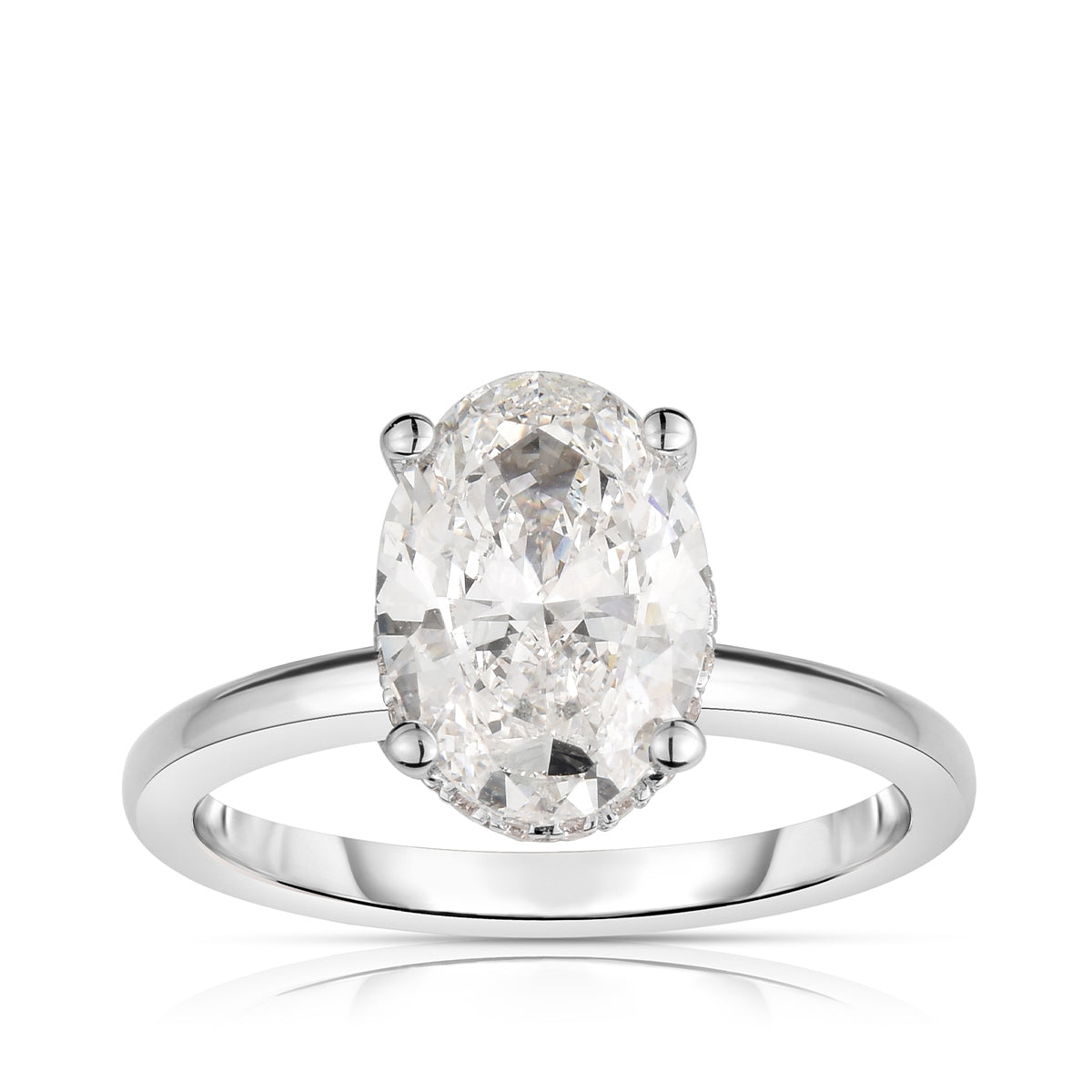 Adamante 5-1/2 ct. tw. Lab-Grown Oval Diamond Double Hidden Halo Engagement Ring in 14K White Gold