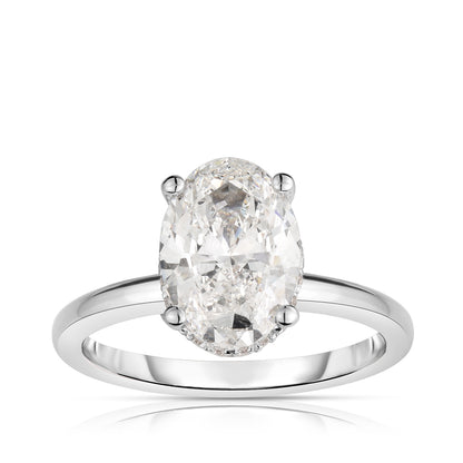 Adamante 5-1/2 ct. tw. Lab-Grown Oval Diamond Double Hidden Halo Engagement Ring in 14K White Gold