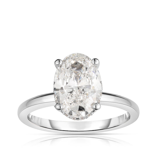 Adamante 5-1/2 ct. tw. Lab-Grown Oval Diamond Double Hidden Halo Engagement Ring in 14K White Gold