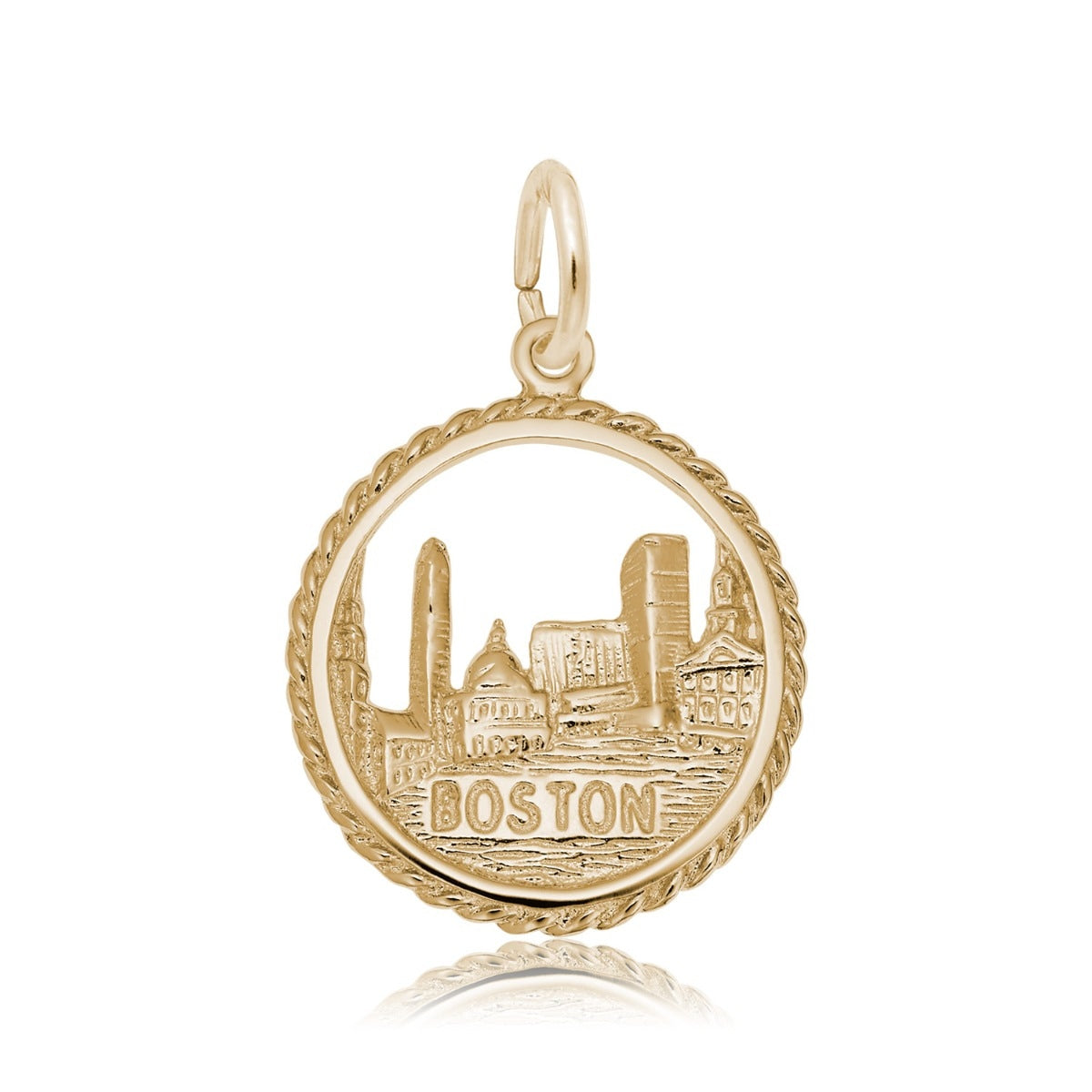 Boston Skyline Charm in 14K Yellow Gold