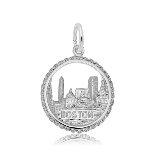 Boston Skyline Charm in Sterling Silver
