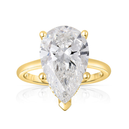 Adamante 4-1/8 ct. tw. Lab-Grown Pear Diamond Hidden Halo Engagement Ring in 14K Yellow Gold