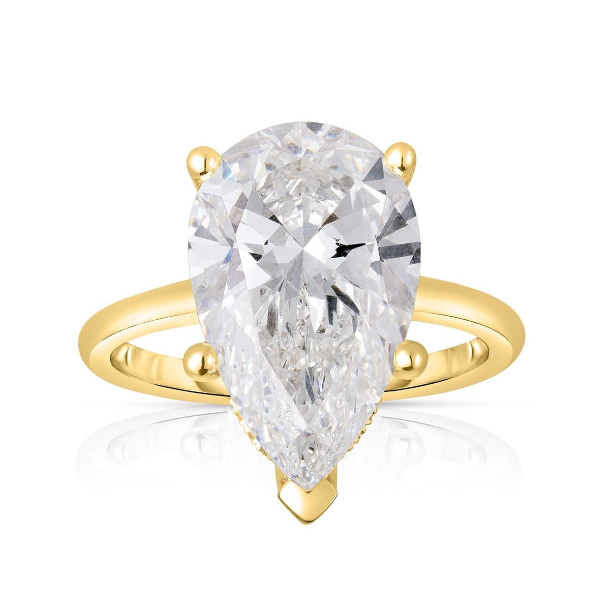Adamante 5-1/2 ct. tw. Lab-Grown Pear Diamond Hidden Halo Engagement Ring in 14K Yellow Gold