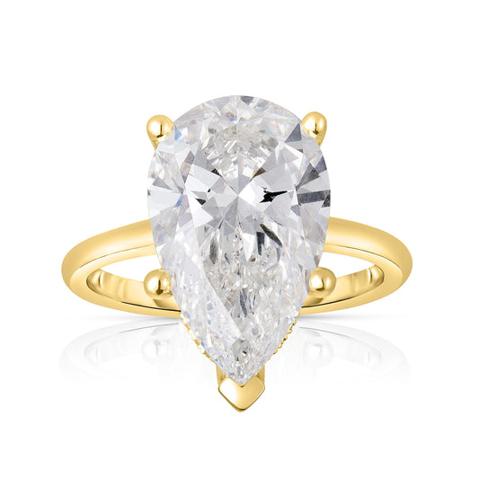 Adamante 5-1/2 ct. tw. Lab-Grown Pear Diamond Hidden Halo Engagement Ring in 14K Yellow Gold