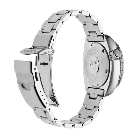 Seiko Men's Prospex Padi Automatic Stainless Steel Watch with Blue Dial close-up detail