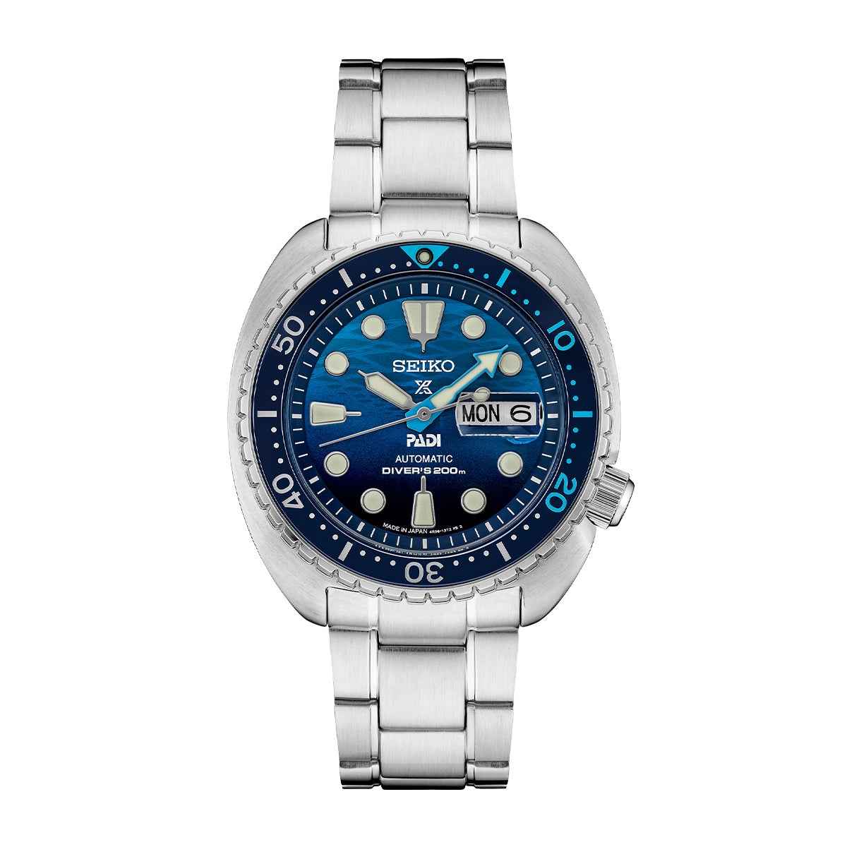 Seiko Men's Prospex Padi Automatic Stainless Steel Watch with Blue Dial