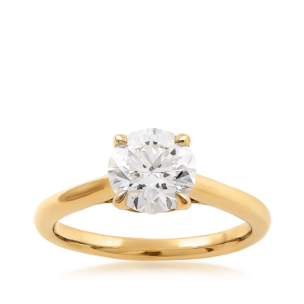 Radiance by Adamante 1-1/2 ct. tw. Lab-Grown Round Brilliant Diamond Solitaire Engagement Ring in 14K Yellow Gold