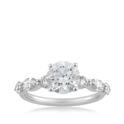 Radiance by Adamante 2-1/7 ct. tw. Lab-Grown Round & Marquise Diamond Engagement Ring in 14K White Gold