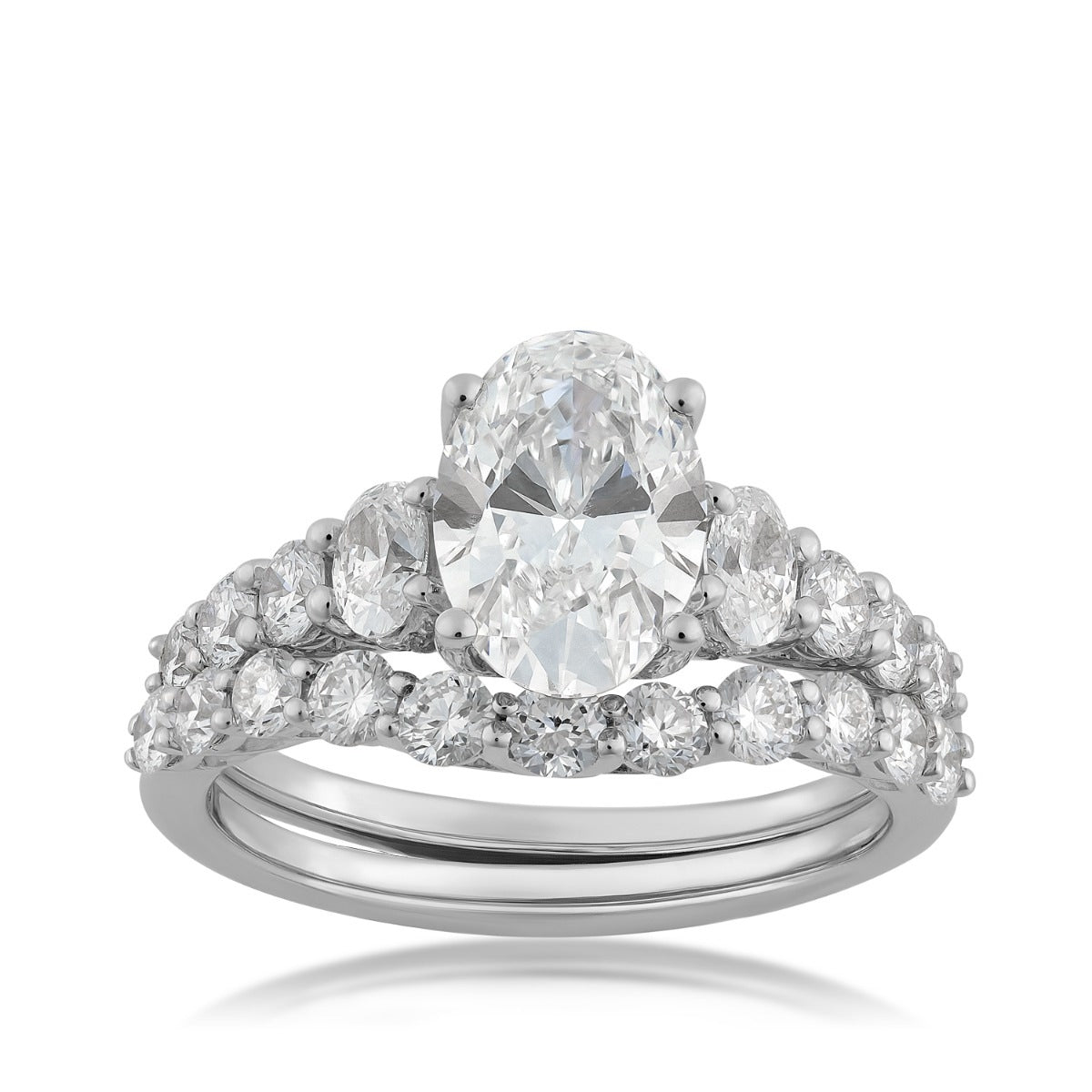Radiance by Adamante 2-3/4 ct. tw. Lab-Grown Oval Diamond Wedding Set in 14K White Gold