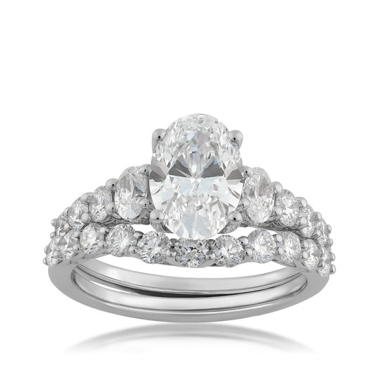 Radiance by Adamante 2-3/4 ct. tw. Lab-Grown Oval Diamond Wedding Set in 14K White Gold