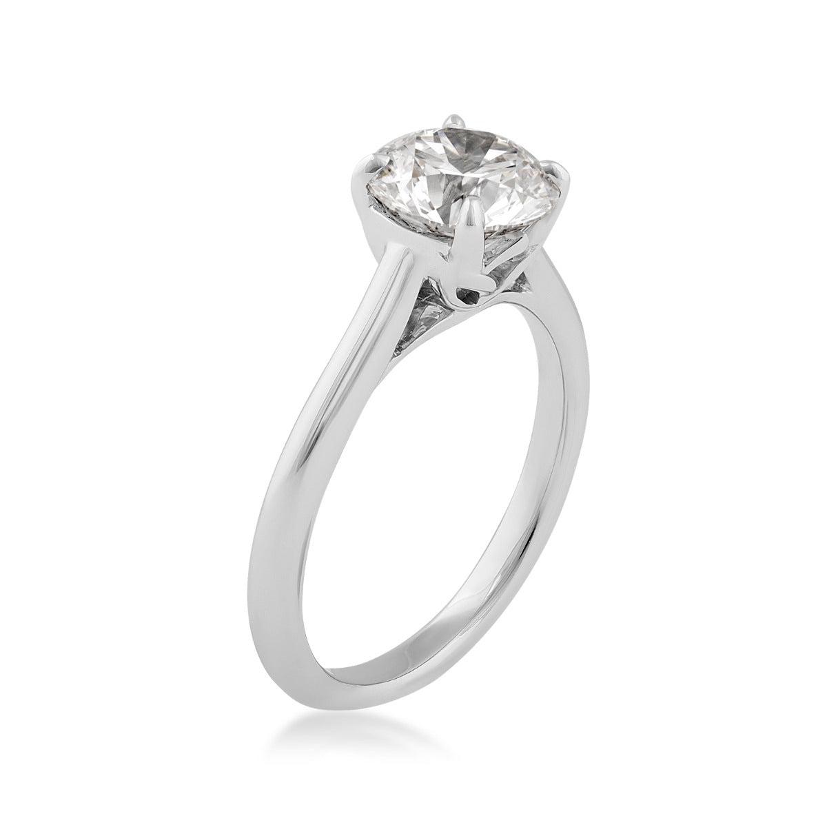 Radiance by Adamante 2 ct. tw. Lab-Grown Round Brilliant Diamond Solitaire Engagement Ring in 14K White Gold front view