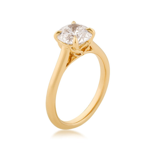 Radiance by Adamante 2 ct. tw. Lab-Grown Round Brilliant Diamond Solitaire Engagement Ring in 14K Yellow Gold front view