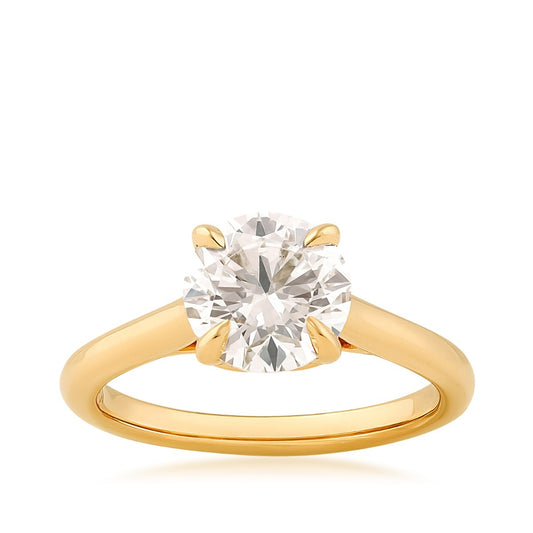 Radiance by Adamante 2 ct. tw. Lab-Grown Round Brilliant Diamond Solitaire Engagement Ring in 14K Yellow Gold