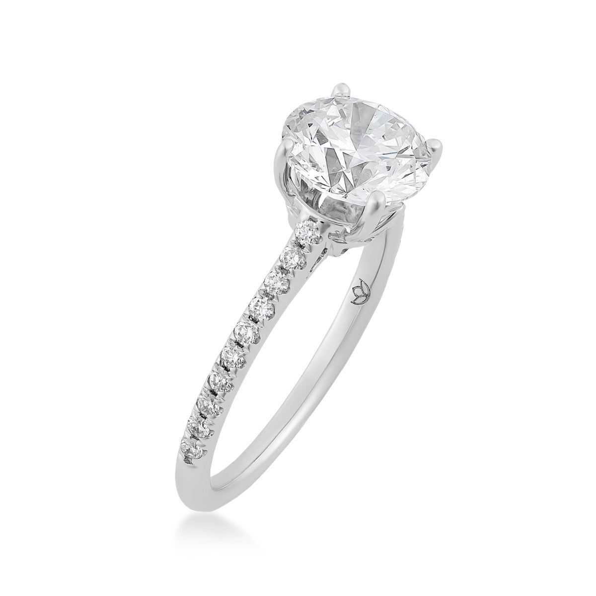 Radiance by Adamante 2-1/5 ct. tw. Lab-Grown Round Brilliant Diamond Engagement Ring in 14K White Gold front view