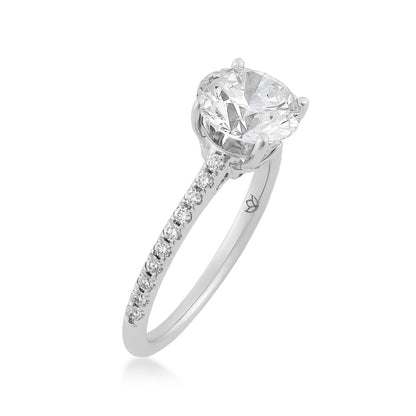 Radiance by Adamante 2-1/5 ct. tw. Lab-Grown Round Brilliant Diamond Engagement Ring in 14K White Gold front view