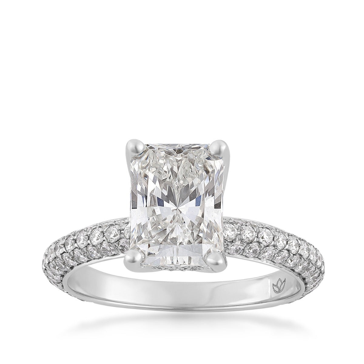 Radiance by Adamante 2-3/4 ct. tw. Lab-Grown Radiant Cut Diamond Hidden Halo Engagement Ring in 14K White Gold