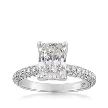Radiance by Adamante 2-3/4 ct. tw. Lab-Grown Radiant Cut Diamond Hidden Halo Engagement Ring in 14K White Gold