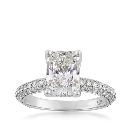 Radiance by Adamante 2-3/4 ct. tw. Lab-Grown Radiant Cut Diamond Hidden Halo Engagement Ring in 14K White Gold